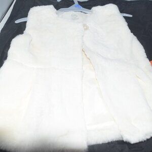 NWT Wonder Nation White faux fur vest 24 months